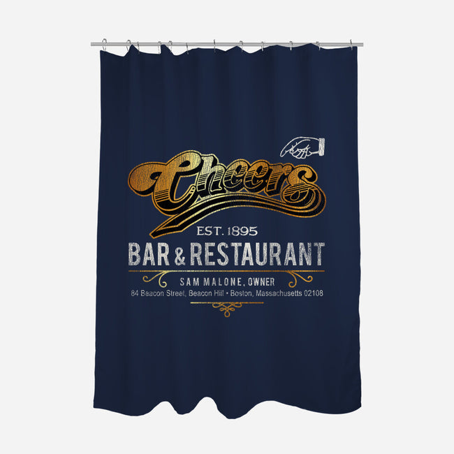 Sam's Bar-None-Polyester-Shower Curtain-AlemaArt