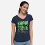 Beetle Graveyard Showtime-Womens-V-Neck-Tee-Studio Mootant