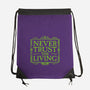 Never Trust Living-None-Drawstring-Bag-teesgeex