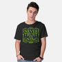 Never Trust Living-Mens-Basic-Tee-teesgeex