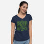 Never Trust Living-Womens-V-Neck-Tee-teesgeex