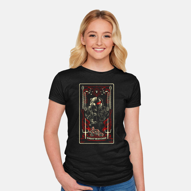 Nightwatcher Tarot Card-Womens-Fitted-Tee-naomori