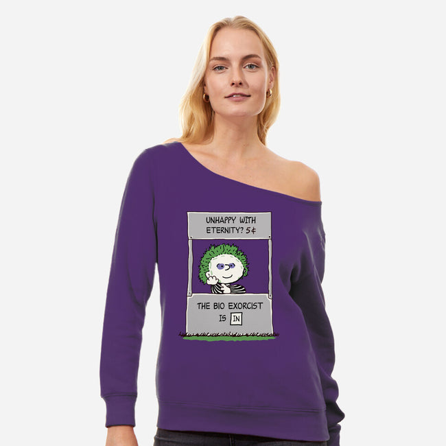 Bio Exorcist Consultancy-Womens-Off Shoulder-Sweatshirt-Melonseta