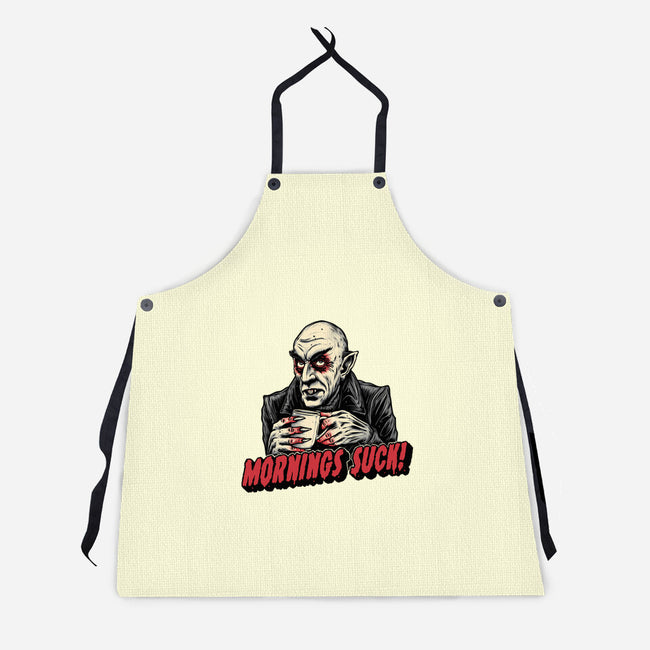 Mornings Are Sucky-Unisex-Kitchen-Apron-glitchygorilla