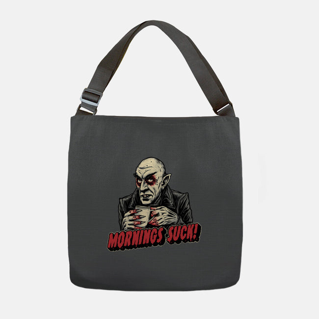 Mornings Are Sucky-None-Adjustable Tote-Bag-glitchygorilla