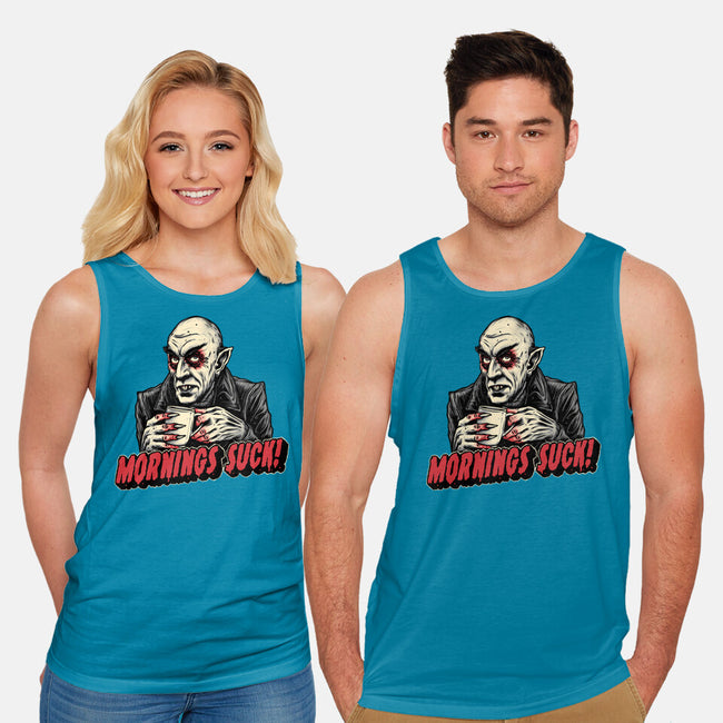 Mornings Are Sucky-Unisex-Basic-Tank-glitchygorilla