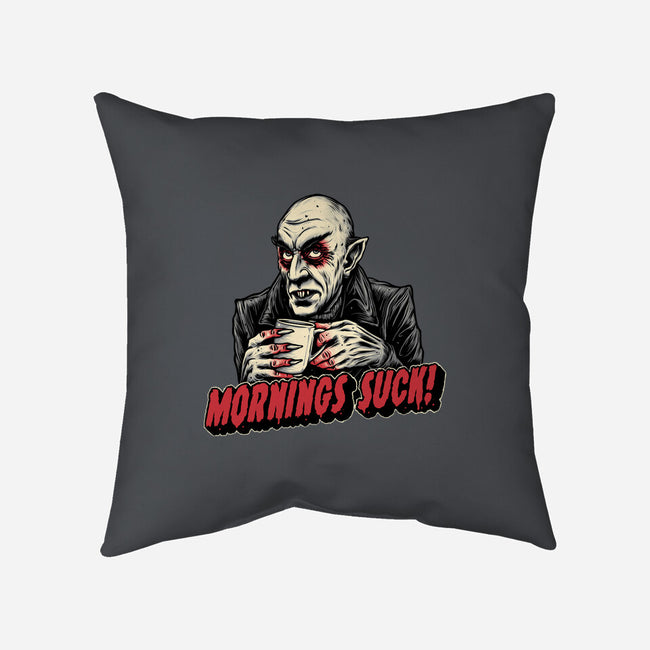 Mornings Are Sucky-None-Removable Cover w Insert-Throw Pillow-glitchygorilla