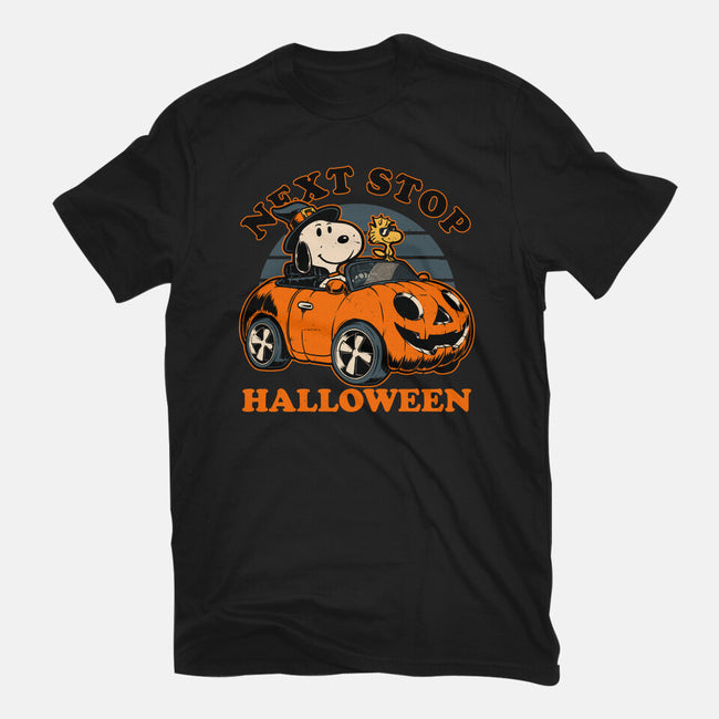 Spooky Beagle Car-Womens-Fitted-Tee-Studio Mootant