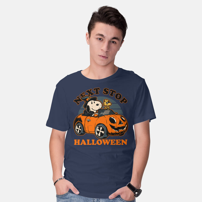 Spooky Beagle Car-Mens-Basic-Tee-Studio Mootant