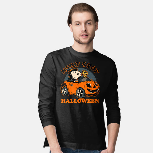 Spooky Beagle Car-Mens-Long Sleeved-Tee-Studio Mootant