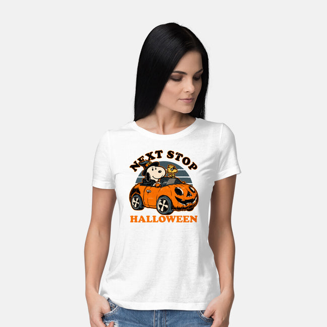 Spooky Beagle Car-Womens-Basic-Tee-Studio Mootant