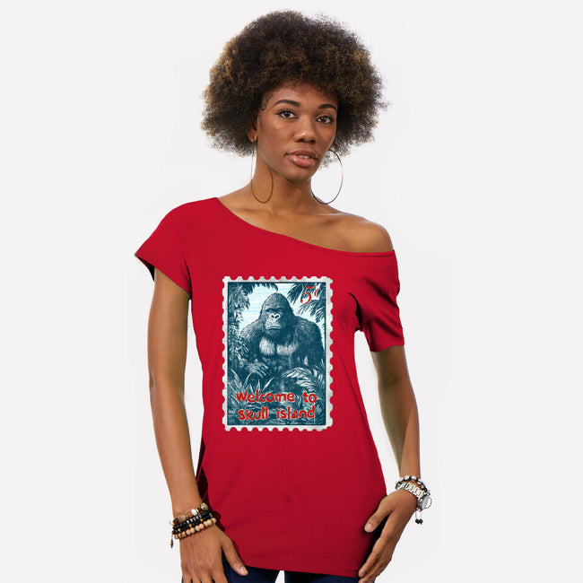 Welcome To Skull Island-Womens-Off Shoulder-Tee-kharmazero