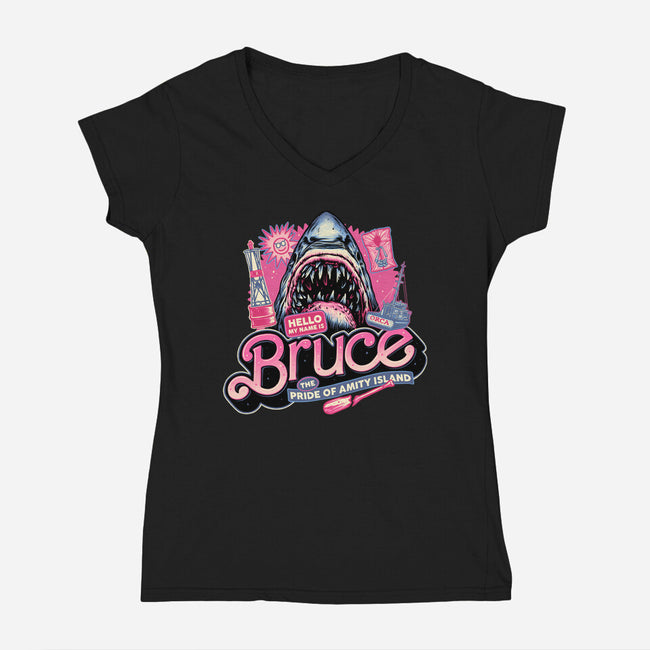 The Pride Of Amity Island-Womens-V-Neck-Tee-glitchygorilla