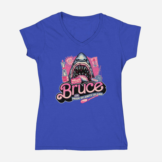 The Pride Of Amity Island-Womens-V-Neck-Tee-glitchygorilla