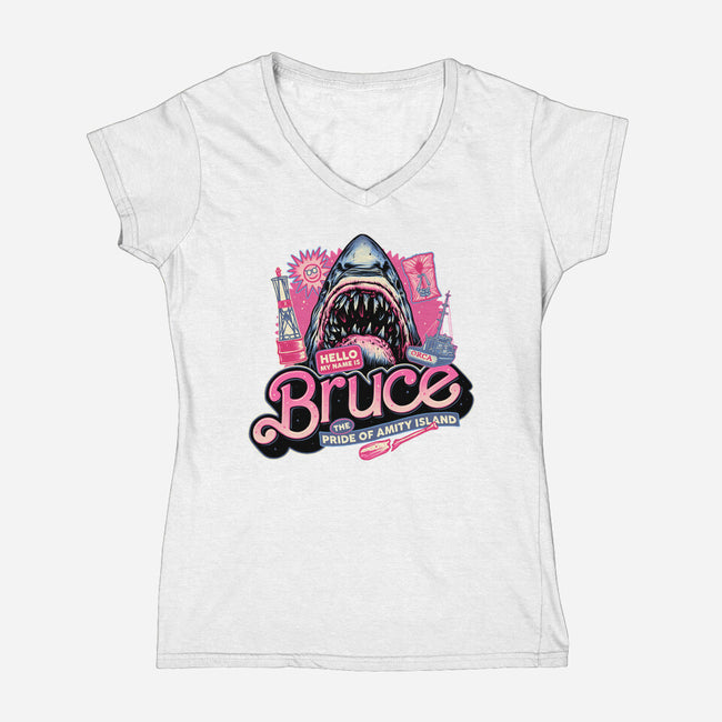 The Pride Of Amity Island-Womens-V-Neck-Tee-glitchygorilla