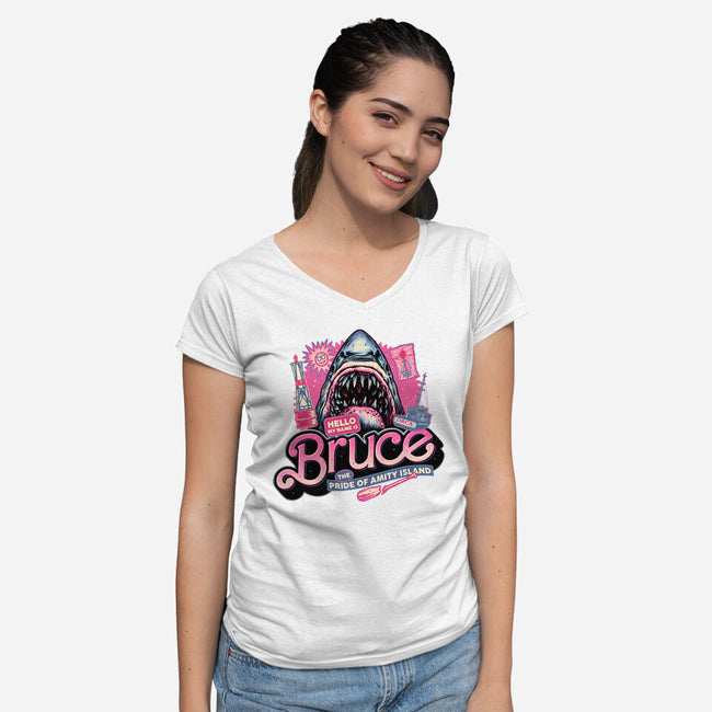 The Pride Of Amity Island-Womens-V-Neck-Tee-glitchygorilla