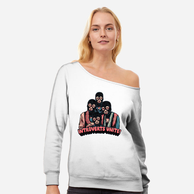 Introverts Unite-Womens-Off Shoulder-Sweatshirt-glitchygorilla