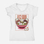 Neko And Ramen-Womens-V-Neck-Tee-Astrobot Invention