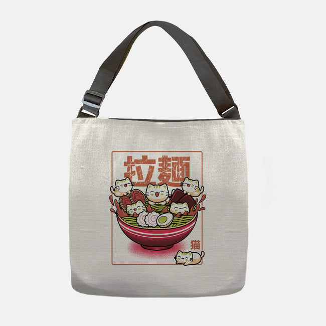 Neko And Ramen-None-Adjustable Tote-Bag-Astrobot Invention