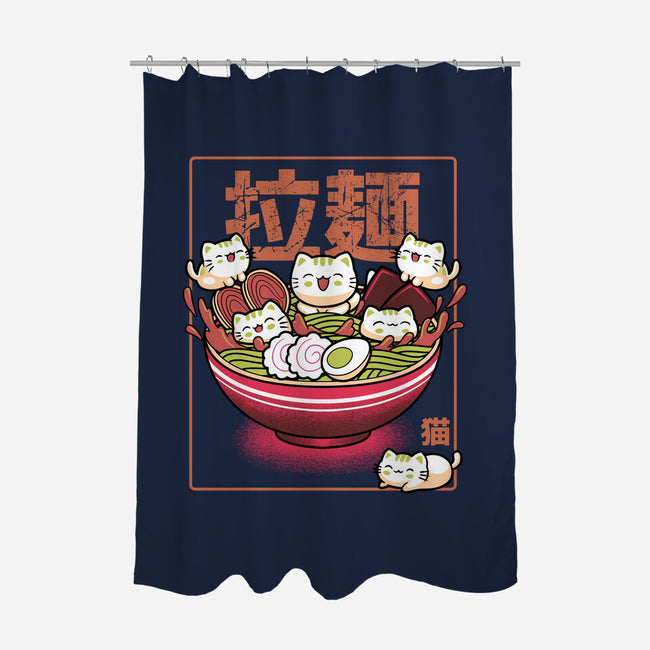 Neko And Ramen-None-Polyester-Shower Curtain-Astrobot Invention