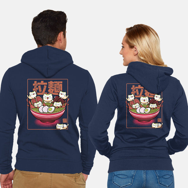 Neko And Ramen-Unisex-Zip-Up-Sweatshirt-Astrobot Invention