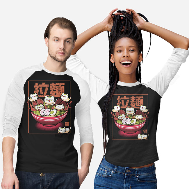 Neko And Ramen-Unisex-Baseball-Tee-Astrobot Invention