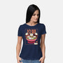 Neko And Ramen-Womens-Basic-Tee-Astrobot Invention