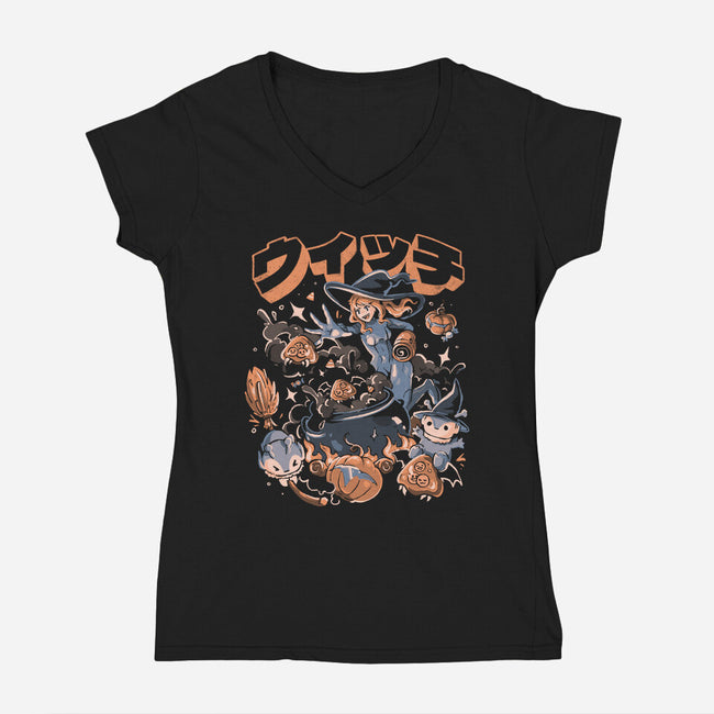 Spooky Hunter-Womens-V-Neck-Tee-eduely