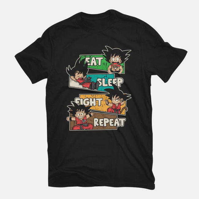 Eat Sleep Fight Repeat-Womens-Fitted-Tee-turborat14