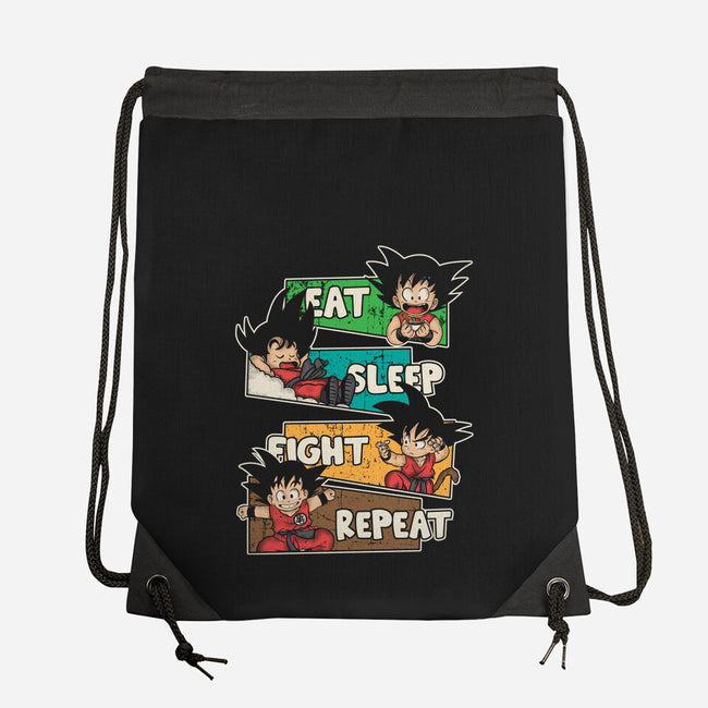 Eat Sleep Fight Repeat-None-Drawstring-Bag-turborat14