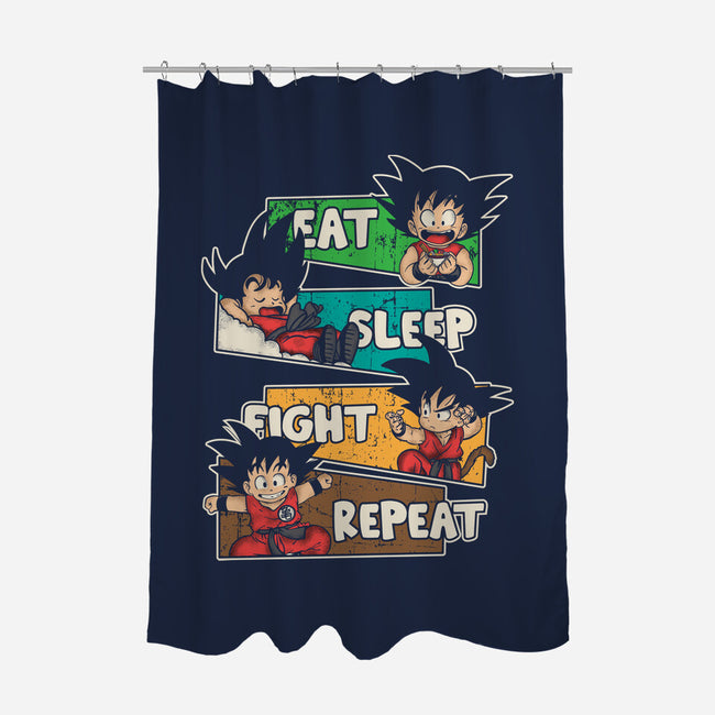 Eat Sleep Fight Repeat-None-Polyester-Shower Curtain-turborat14