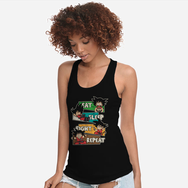 Eat Sleep Fight Repeat-Womens-Racerback-Tank-turborat14