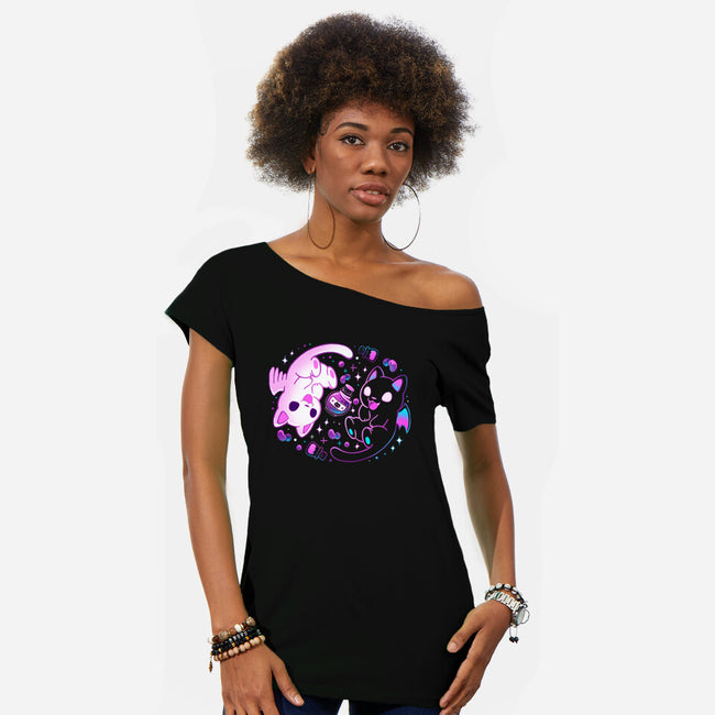 Magic Potions Kittens-Womens-Off Shoulder-Tee-Vallina84