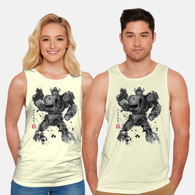 Yellow Bumble Sumi-e-Unisex-Basic-Tank-DrMonekers