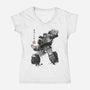 Microcassette Recorder Sumi-e-Womens-V-Neck-Tee-DrMonekers