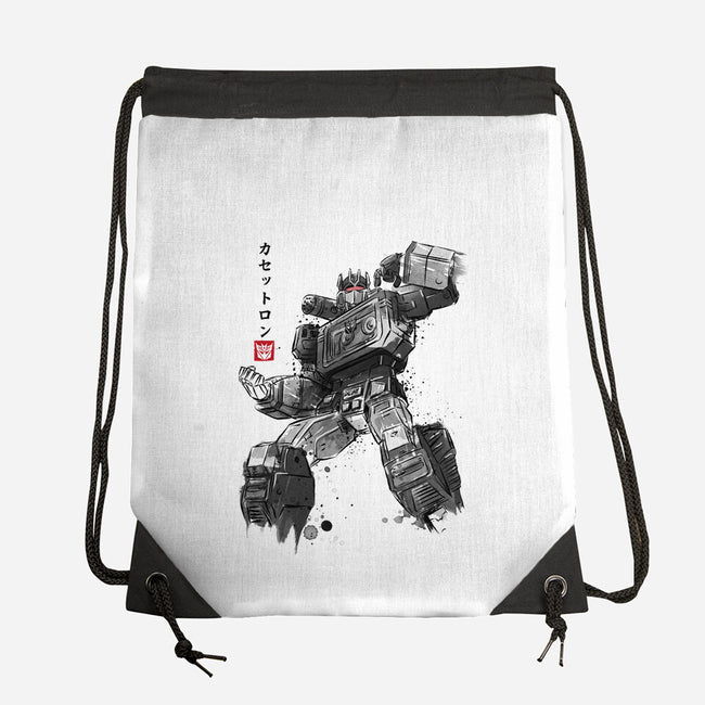 Microcassette Recorder Sumi-e-None-Drawstring-Bag-DrMonekers