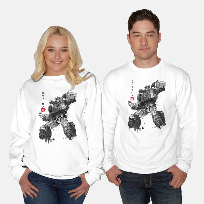 Microcassette Recorder Sumi-e-Unisex-Crew Neck-Sweatshirt-DrMonekers