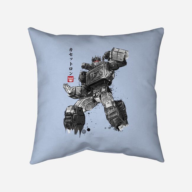 Microcassette Recorder Sumi-e-None-Removable Cover w Insert-Throw Pillow-DrMonekers