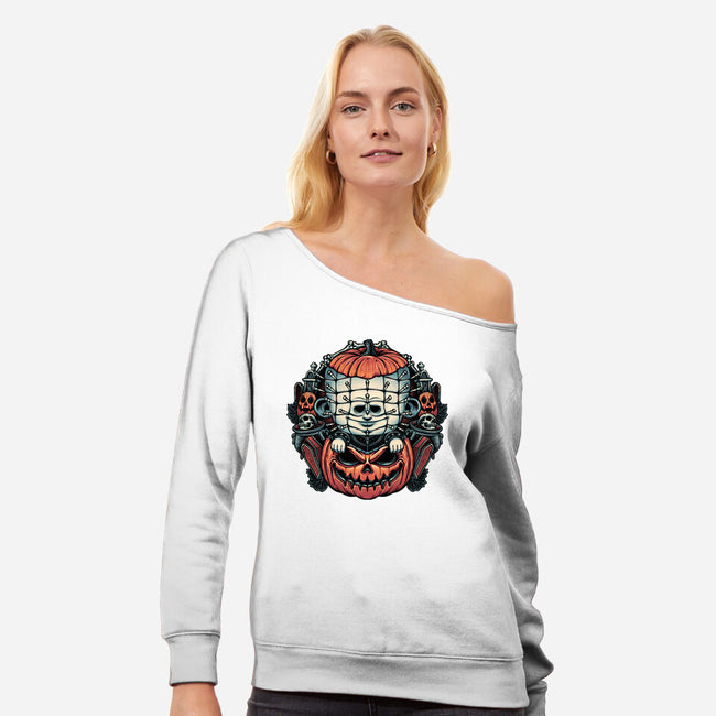 Cute Little Pinhead-Womens-Off Shoulder-Sweatshirt-glitchygorilla