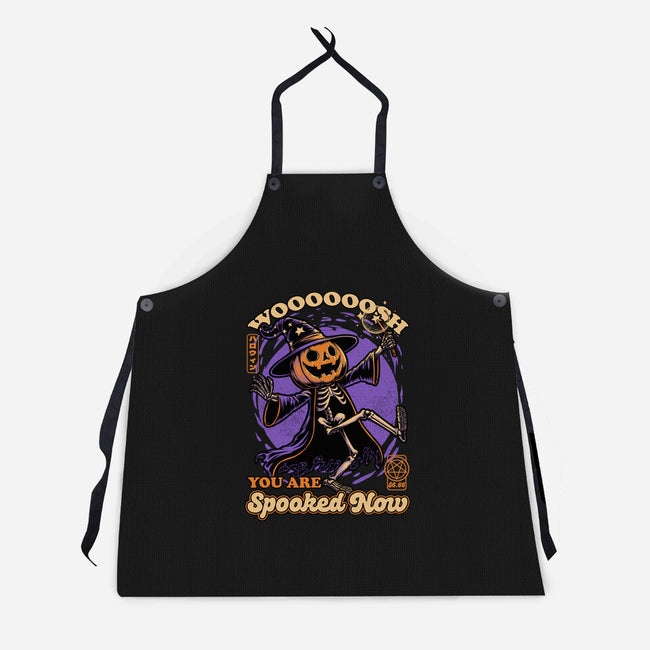 Spooky Pumpkin Wizard-Unisex-Kitchen-Apron-Studio Mootant