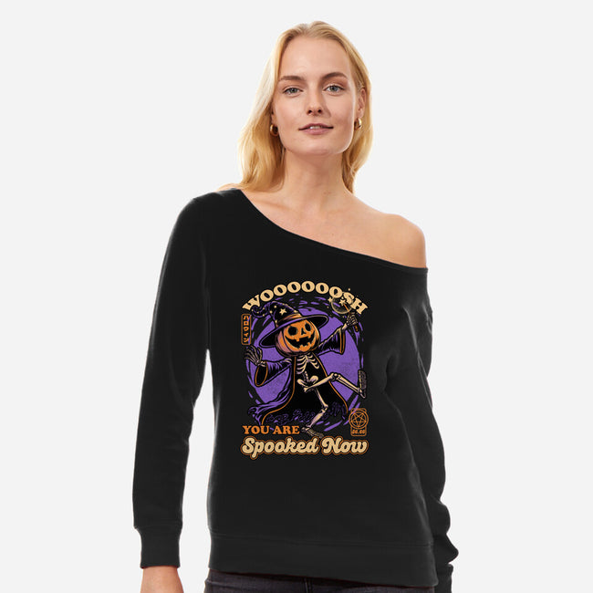 Spooky Pumpkin Wizard-Womens-Off Shoulder-Sweatshirt-Studio Mootant