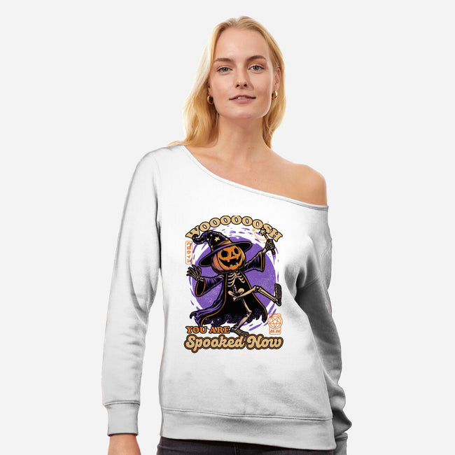 Spooky Pumpkin Wizard-Womens-Off Shoulder-Sweatshirt-Studio Mootant