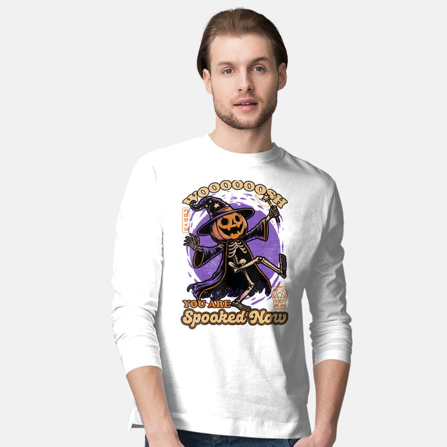 Spooky Pumpkin Wizard-Mens-Long Sleeved-Tee-Studio Mootant