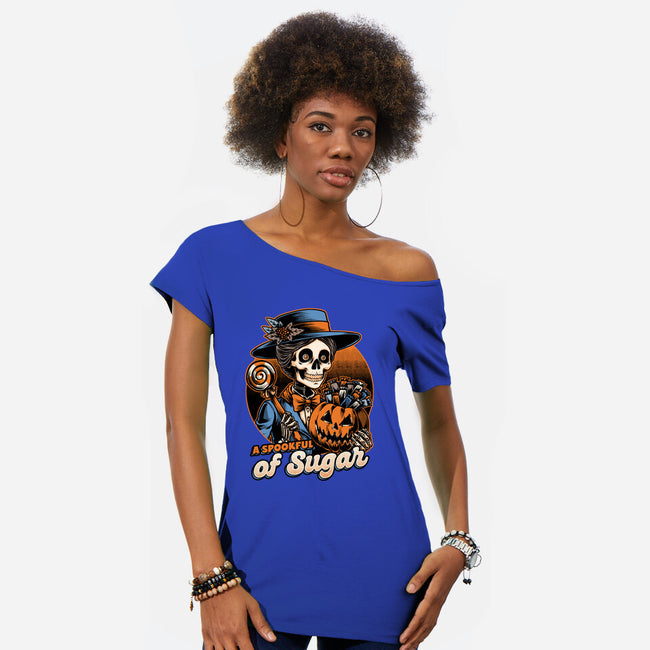 Halloween Spooky Sugar-Womens-Off Shoulder-Tee-Studio Mootant