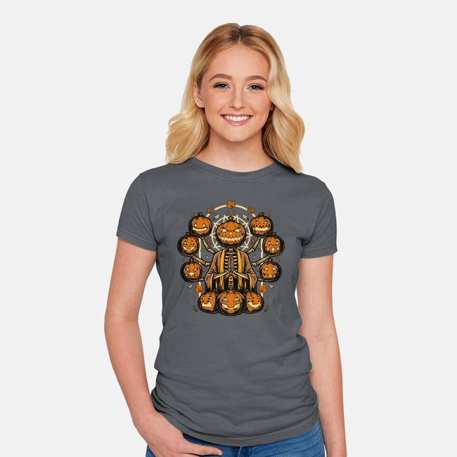 Halloween Pumpkin God-Womens-Fitted-Tee-Studio Mootant