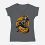 Halloween Pinup-Womens-V-Neck-Tee-Studio Mootant