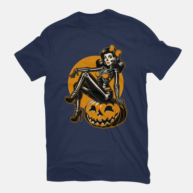 Halloween Pinup-Womens-Basic-Tee-Studio Mootant