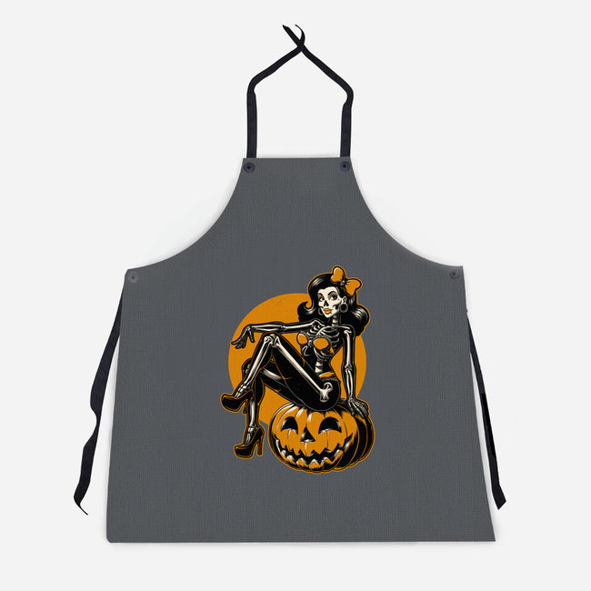 Halloween Pinup-Unisex-Kitchen-Apron-Studio Mootant