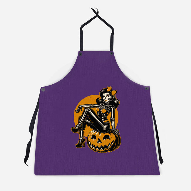 Halloween Pinup-Unisex-Kitchen-Apron-Studio Mootant