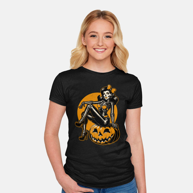 Halloween Pinup-Womens-Fitted-Tee-Studio Mootant